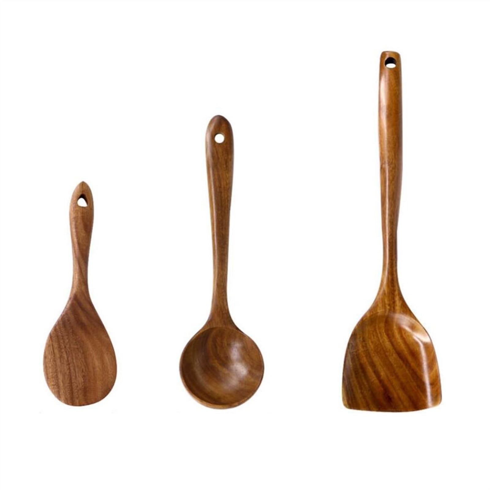 Kochlöffel, Spachtel, hölzerne Küchengeräte, Gadgets, Kochgeschirr, 3-teilige Set