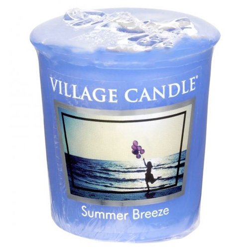 Village Candle 106102346 Bougeoir Votive avec Motif Summer Breeze Cire Bleu 4,8 x 5 x 5,5 cm Cover