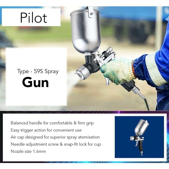 Image of Alliance Pilot Type 59 Air Powered Painting Spray Gun,Black