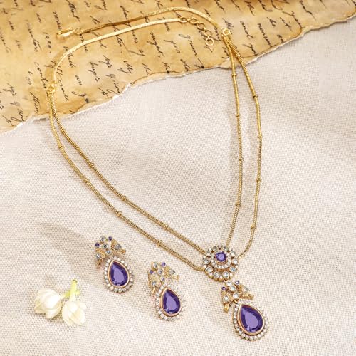 Image of Rubans Demi Fine Stainless Steel AD Pendant Necklace Gift for Women & Girls