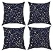 Sunzhenyu Świecące w ciemności konstelacje północy poszewki na poduszki zestaw 4, dekoracyjne poszewki na poduszki ozdobne 30 x 30 cm, kwadratowe poszewki na poduszki, poszewka na poduszkę na kanapę sofę salon