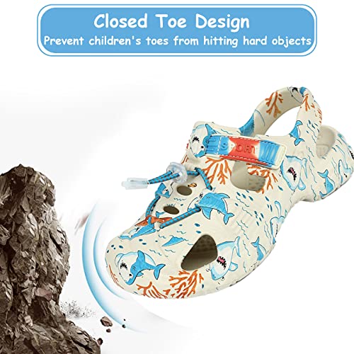 Mnplciea Kids Sandals Boys Girls Closed-Toe Sport Sandals Summer Breathable Hiking Walking Athletic Sandals Outdoor Pool Beach Shoes Water Shoes3