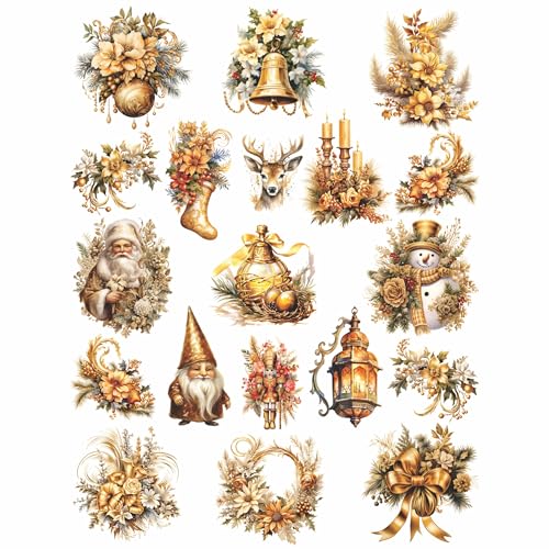 Miniatura 2 de Papel De Arroz Colores Navideños, 20 X 26,6cm 6pc - 6 Diseños Para Scrapbooking Tarjetas Manualidades, Decoupage By Craft Kreatively