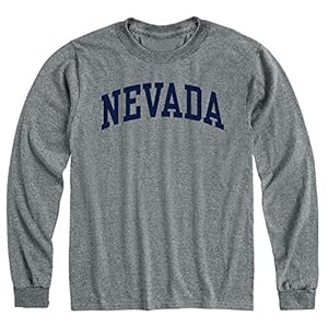 Barnesmith University of Nevada at Reno Wolfpack Long Sleeve Adult Unisex T-Shirt, Classic, Charcoal Grey, X-Large