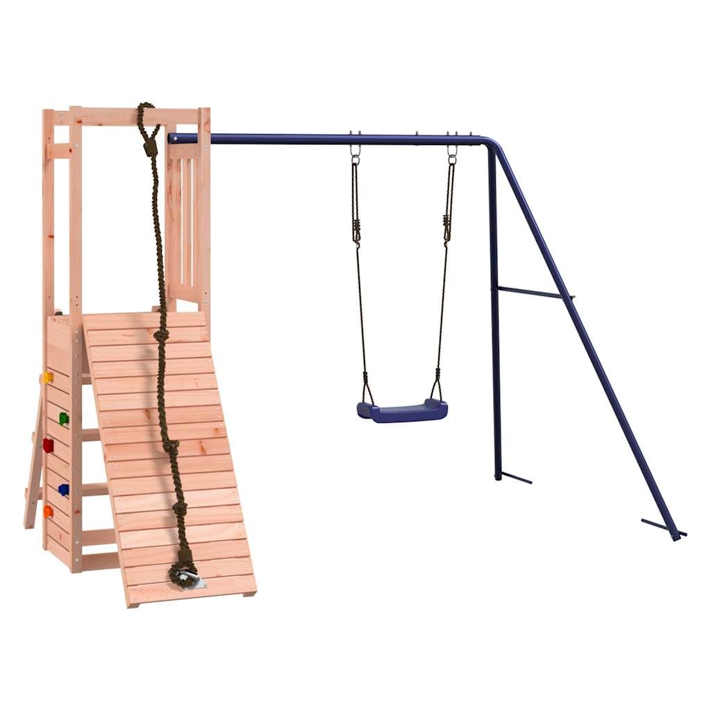 vidaXL Parque Infantil de Exterior Madera Maciza Douglas, Juego de Columpios de jardín, casa de Juegos con Columpio, Parque Infantil de Madera