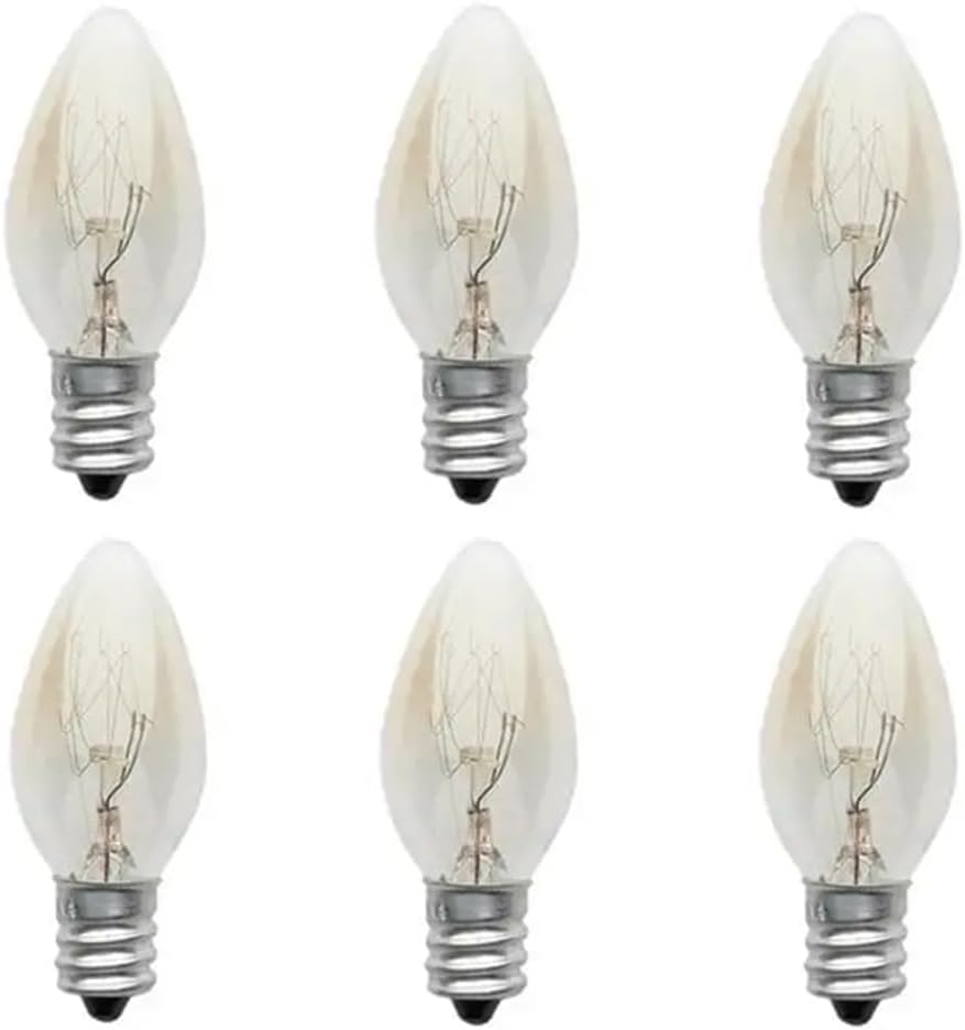 6 Pcs C7 10W 220V E12 Incandescent Warm White Night Lamp Bulbs