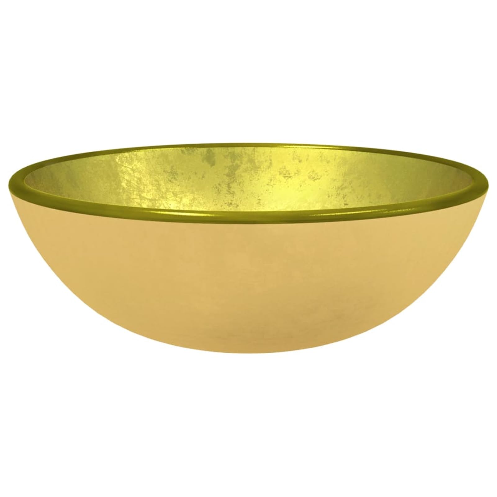 Homgoday Lavabo de cristal templado 35 x 12 cm, color dorado