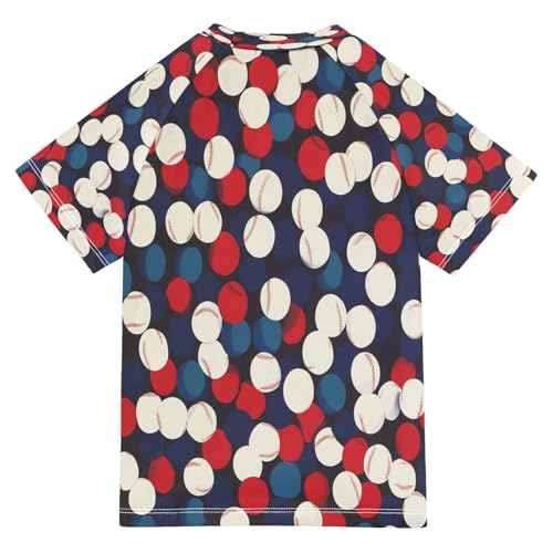 Boys Short Sleeve T-Shirts Baseball Ball Sport Rashguard Kids Swim Shirts Sun UPF 50+ Multicoloured2
