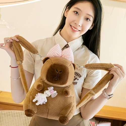 Image of Bow Bowknot Orange Flower Lollipop Cute Plush Backpack Kawaii Cartoon Design for Women Ita Bag (Pink bow)