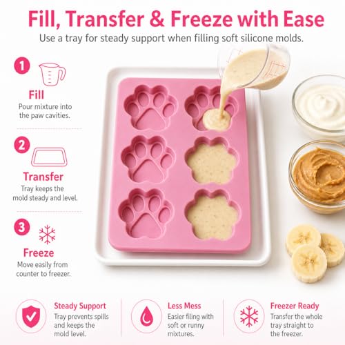 Set de 3 Moldes de Silicón para Cubos de Hielo de Huellas de Perro miniatura 7