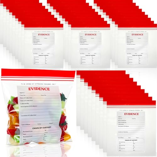 Affrolling 36 Pieces Evidence Bags Bulk Treat Police Goodie Bags Detective Party Decorations Food Storage for Murder Mystery Decor and Murder Mystery Parties Crime Scene Props Favors