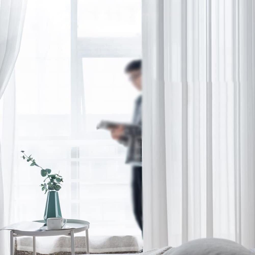 Rideaux en Dentelle Semi-Transparents pour Les Fenêtres, Rideaux en Voile Mélangé Filtrant La Lumière pour Le Salon, La Chambre à Coucher, 1 Panneau. (Size : 160x260cm/63x102in(WxH))