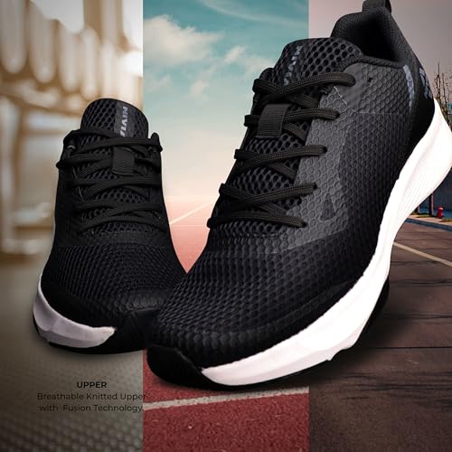 Image of Nivia Hawks 2.0 Running Shoes for Men, Lightweight Breathable Mesh Upper, Duofoam Cushioning, Flexible Rubber Outsole for Comfort & Grip, Ideal for Running, Training & Gym