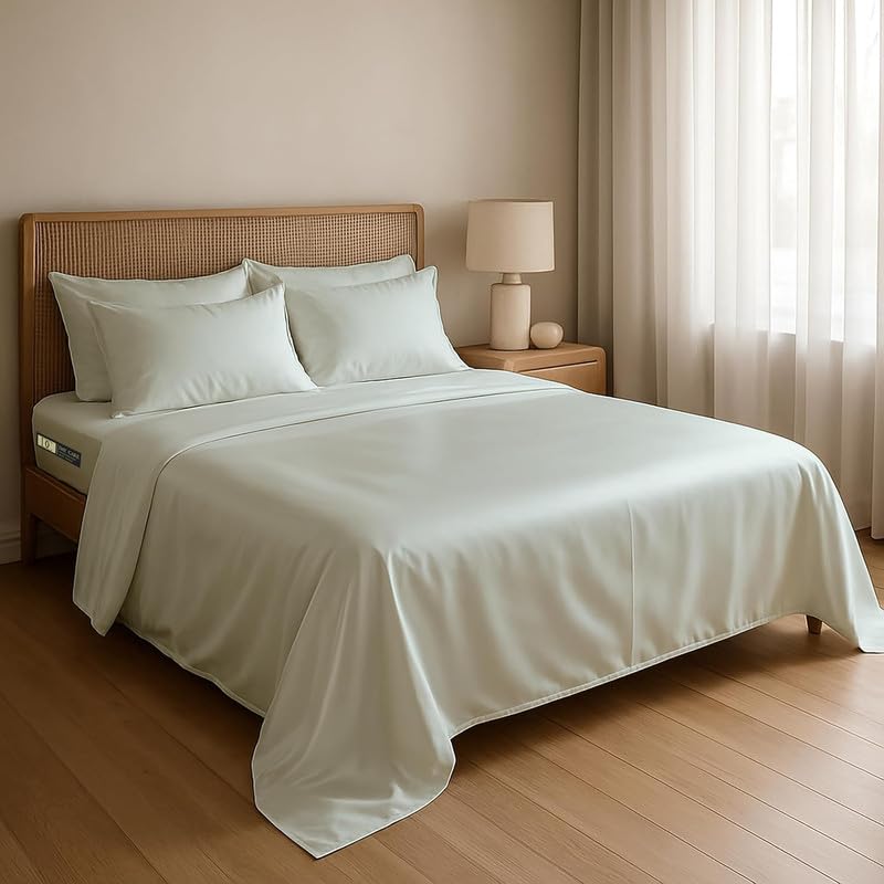 Image of Day Care-Luxury Satin Flat Single Bed (60x90 Inchs) Bedsheet|Ultra Soft Silky Smooth Touch|Breathable, Lightweight & Skin Friendly|Wrinkle Resistant|Silver Grey