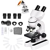 顕微鏡 40X~3200X 小学生 子供 顕微鏡セット 中学生 高校生人気 中学生 高校生 自由研究 学生成人初心者学習 日本語説明書付き