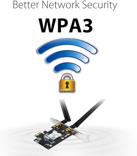 Miniatura 7 de ASUS Adaptador WiFi PCIe AX1800 (PCE-AX1800) - WiFi 6, Bluetooth 5.2, latencia ultra baja inalámbrica, 2 antenas externas, compatible con velocidad