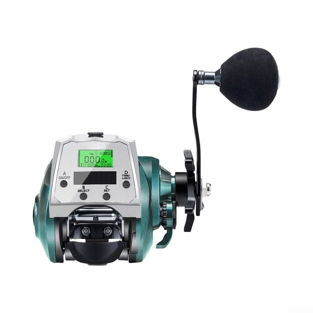 Cyfrowy kołowrotek wędkarski KX1200 panel ładowania słonecznego | opór 16 kg, korpus ze stopu aluminium, gotowy do głębokiego morza, przekładnie nierdzewne, wytrzymałe użytkowanie