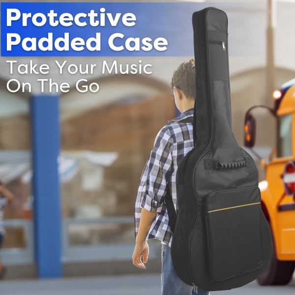 Image of 41in Acoustic Guitar - Guitar Kit with Case, Strap, Capo, Spare Strings, and Picks - Beginner Guitars for Kids and Adults by Hey Play (Blue)