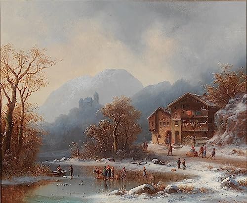 Tableau Wintervergnügen by Anton Doll image sur toile pour décoration murale en 60x90cm