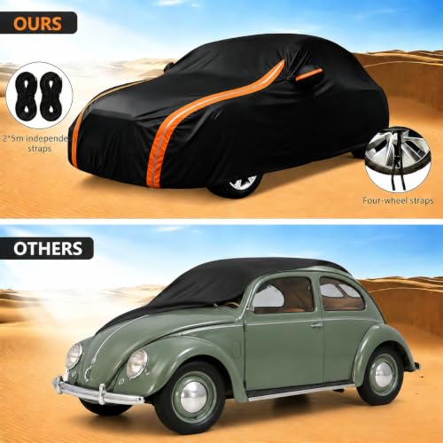 Image of Car Cover for 1960-1980 VW Beetle Bug 2-Door, 6 Layer Heavy Duty Car Cover Waterproof All Weather Protection with Cotton Lining
