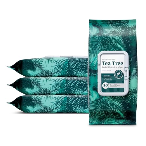 Image of Body Prescription Makeup Cleansing Wipes - Gentle and Effective Face Wipes, 50 Count (Pack of 4), Tea-Tree