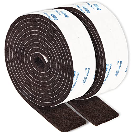 Felt Strips with Adhesive Backing, Adhesive Felt Strips, 2 Felt Rolls 1x 60 Inches Brown, Felt Tape with Adhesive Backing