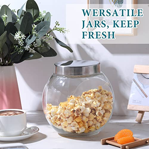 Qualirey 4 Pcs Cookie Jars For Kitchen Counter 75 Oz, Glass Candy Jars With Airtight Lids Treat Container Food Storage Canisters For Candy Buffet Snacks #TOP2