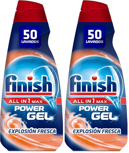 Finish All in 1 Max gel soluciona platos sucios y olores persistentes paquete duplo