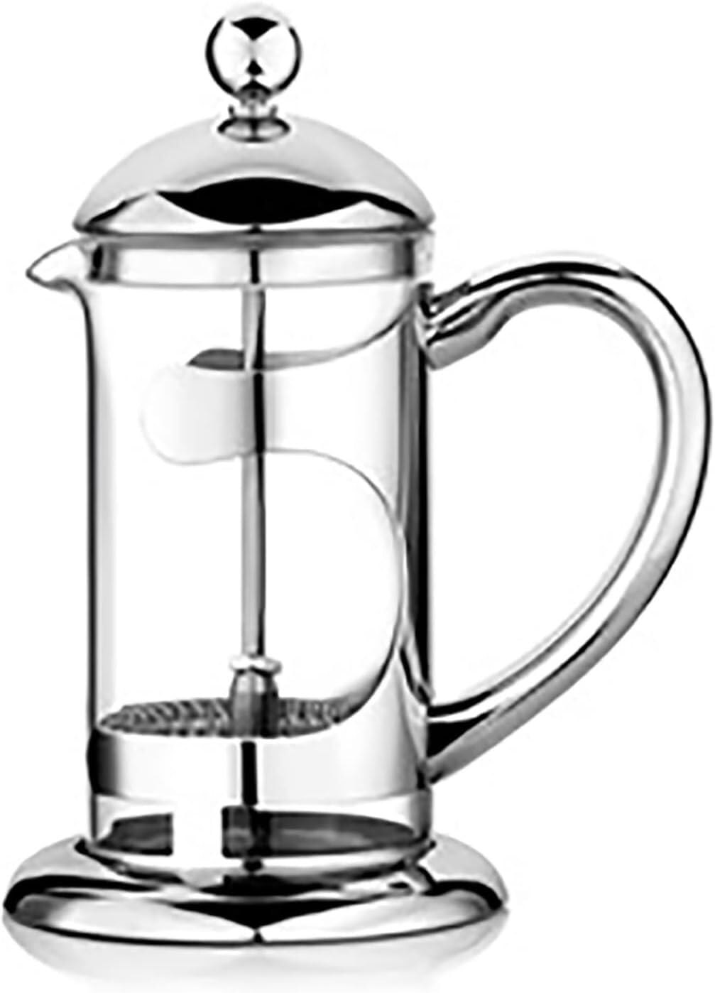Cafetera grande,cafetera de viaje,Premium Manual 1 taza Cafetera a presión francesa Tetera de vidrio Tetera de acero inoxidable resistente al calor