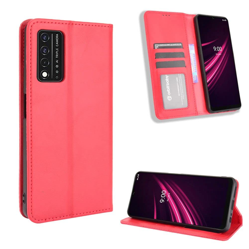 BAILI RFID Blocco Cover per T-Mobile Revvl V+ 5G Case, Slot Carte Custodia a Portafoglio per T-Mobile Revvl V+ 5G, Supporto Magnetica Cover per