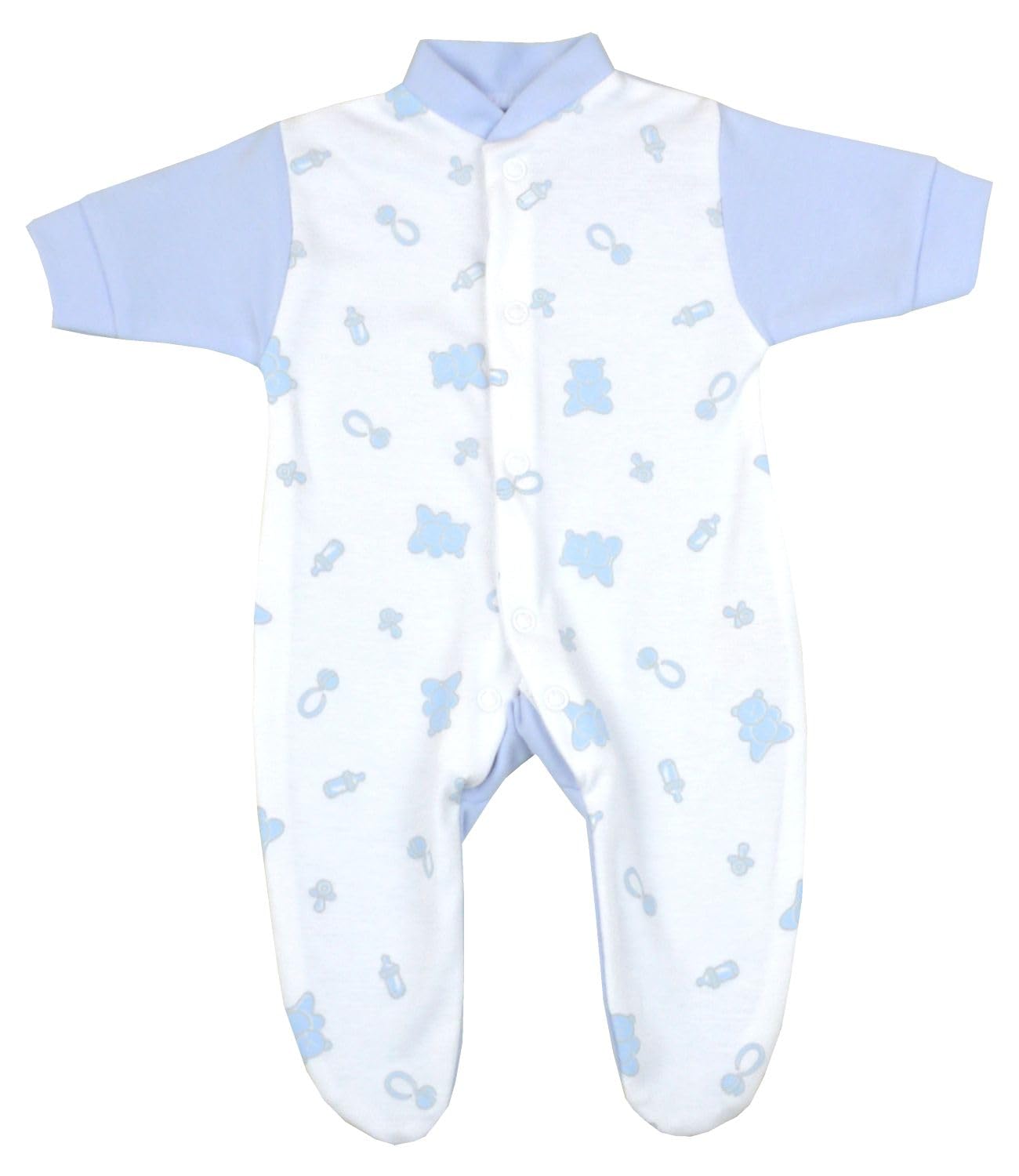 BabyPrem Premature Early Baby Clothes Boys Cotton Sleepsuit Blue Teddy Up to 1.5lb 26-30cm