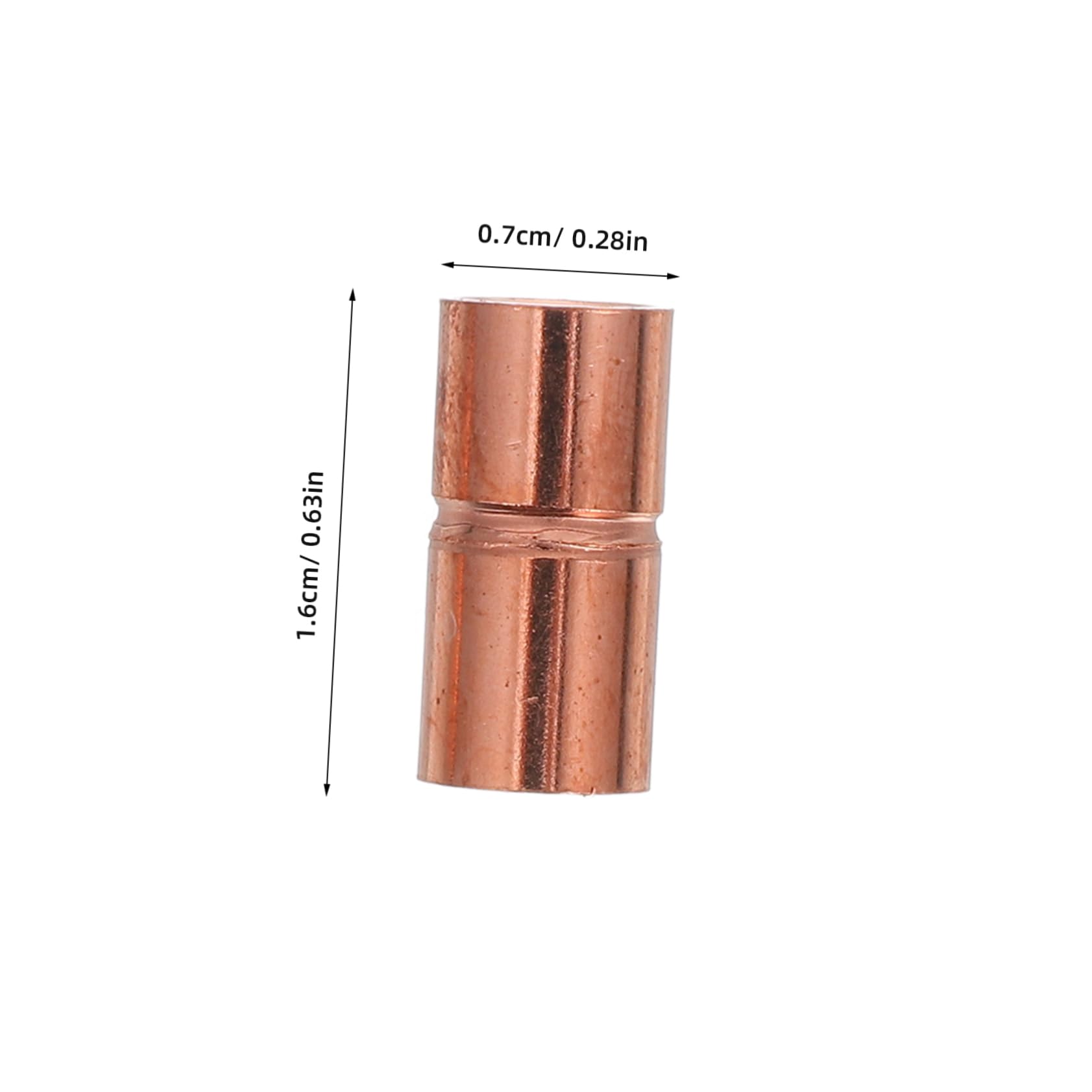ERINGOGO 5pcs Copper Couplings for Systems Rolled Tube Stop Welding Joints for Reliable Projects and Leak Connection