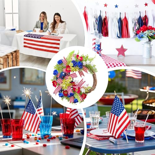 Couronnes de porte 4 juillet résistantes aux intempéries pour décoration - 5