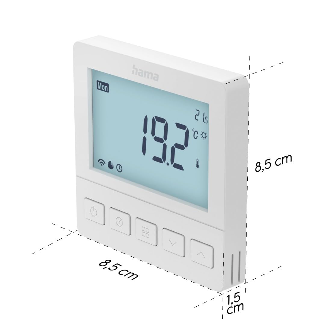 Hama Termostat pokojowy do ogrzewania podłogowego (termostat grzejnikowy do ogrzewania podłogowego Smart Home, programowalny, podtynkowy, wyświetlacz LCD, z aplikacją, do systemu Android, iOS, Alexa,