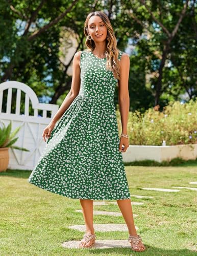 Image of Zeagoo Women's Summer Tank Midi Dress with Pockets Floral Sleeveless A-Line Casual Loose T-Shirt Dresses Beach Sundress 2026