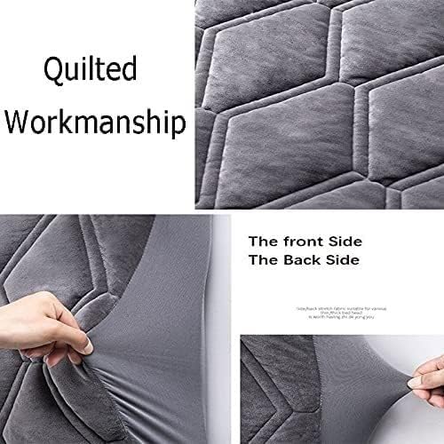 Headboard Bed Cover Thickened Quilted Headboard Slipcover King Size Double Single Elastic Bed Headboard Protective Cover Dustproof Headboard Cover (Color : A, Size : 120cm(47 inch))