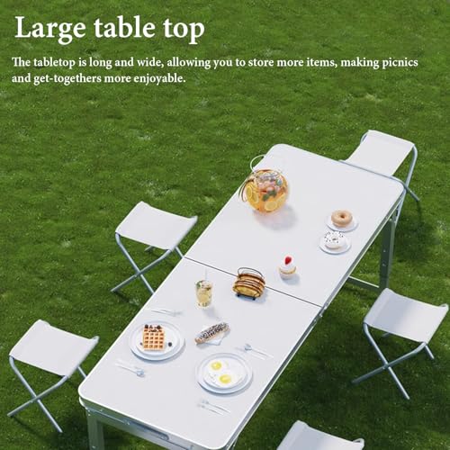 Tavolo pieghevole leggero e regolabile – Tavolo portatile da esterno per campeggio, tailgating e barbecue – facile da installare e design elegante
