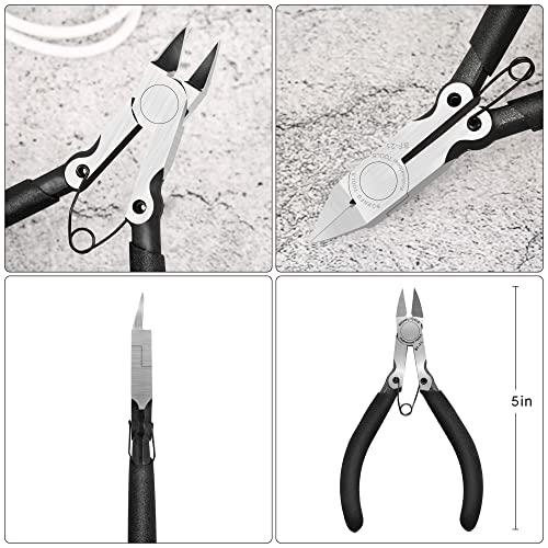 Image of 5 inch Flush Cutters Precision Wire Cutters Wire Snips | Small Wire Nippers, Ideal for Jewelry Making, Crafting, 3D Print, Model, Zip Ties, Electronics