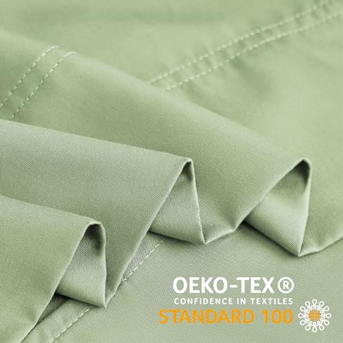 Image of BEDELITE Pillow Cases Standard Size 2Pcs, Rayon from Bamboo, Sage Green | Cooling and Breathable Pillow Cover for Hot Sleepers & Night Sweats, Silky Soft Cozy, Envelope Closure, 20 inchx26 inch