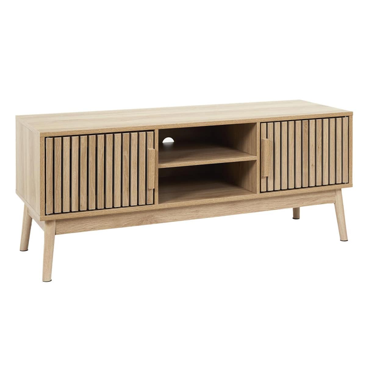 AltoBuy PAJAN - Ensemble Salon Effet Bois avec Tasseaux