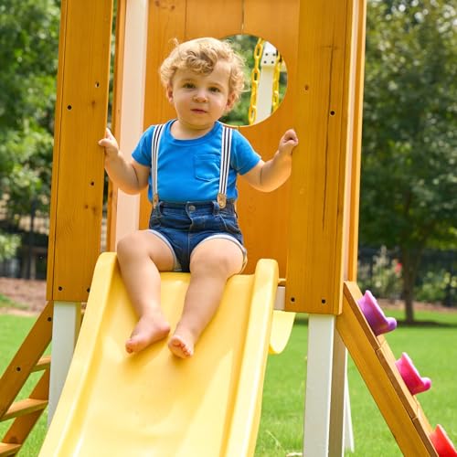 Avenlur Forest Modern Toddler Swing Set: Endless Fun for Ages 18 Months to 4-5 Years - Slide, Rock Wall, Ladder, Clubhouse Fort, Durable Swing - Easy Climbing Handles - Premium Quality! - Thumbnail 2