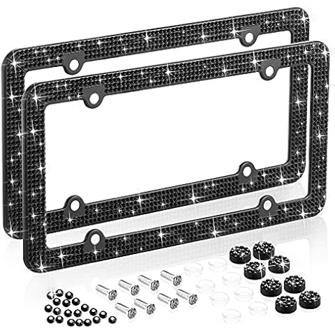 Bling Rhinestone License Plate Frames for Women (2 Pack) Cover