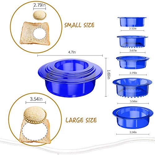 Tribe Glare 5 Pcs Of 2 Sets Bread Sandwich Maker Mold-Uncrustables Sandwich Cutter For Kids - Sandwich Cutter Sealer And Diy Cookie Cutter Lunch Lunchbox And Bento Box Of Childrens Boys Girls (Blue) #TOP4