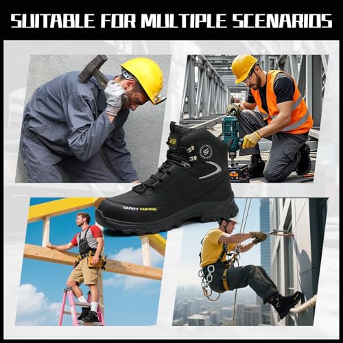 Image of Steel Toe Shoes Puncture Resistant Safety Work Boots for Men.