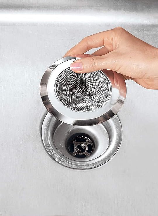 Image of VELVERI 2 Pcs Kitchen Sink Strainer Heavy Duty Stainless Steel Strainer Kitchen Drain Basin Basket Filter Stopper Drainer Sink Jali (Set of 2) (2)