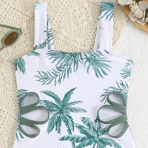 IWIHMIV Girls Bathing Suit Tank Top Bikini Set Kids Two Piece Cutout Tankini Swimsuits Toddler Girl Print Swimwear3