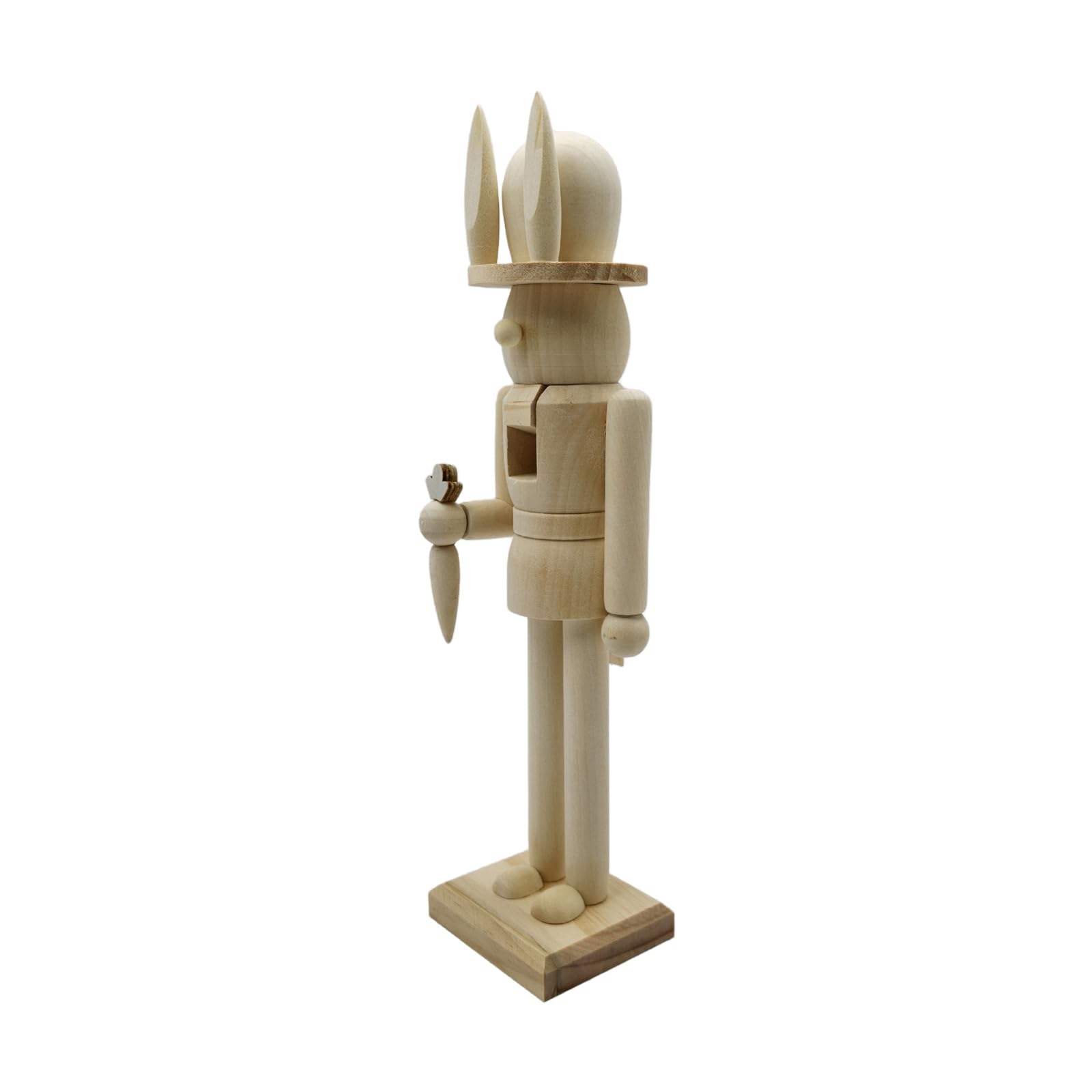 XuQiZZpp Wooden Nutcrackers Unpainted Easter Wooden Nutcrackers Paintable Nut Cracker Figures for Art Project Ornament Decoration