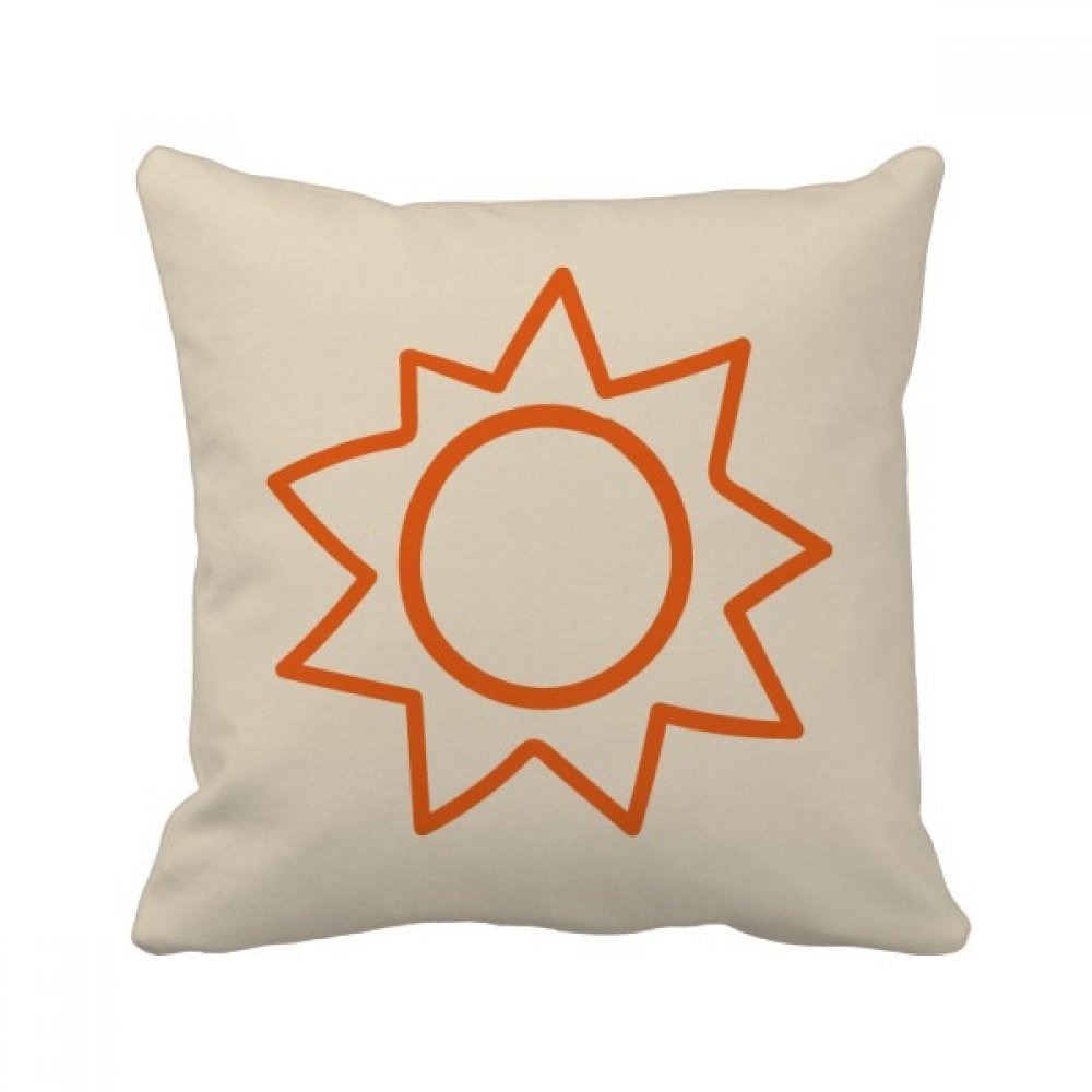Oreiller peinture à la main orange sun soleil carré, le cadeau de décoration idéal