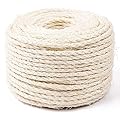 SGAVAHSG Sisal Rope for Cat Tree Cat Scratcher Repairing 33 FT, 6mm (1/4 inch) Diameter Natural Sisal Rope for Scratching Post Tower Replacement or Recovering, DIY Cat Scratcher