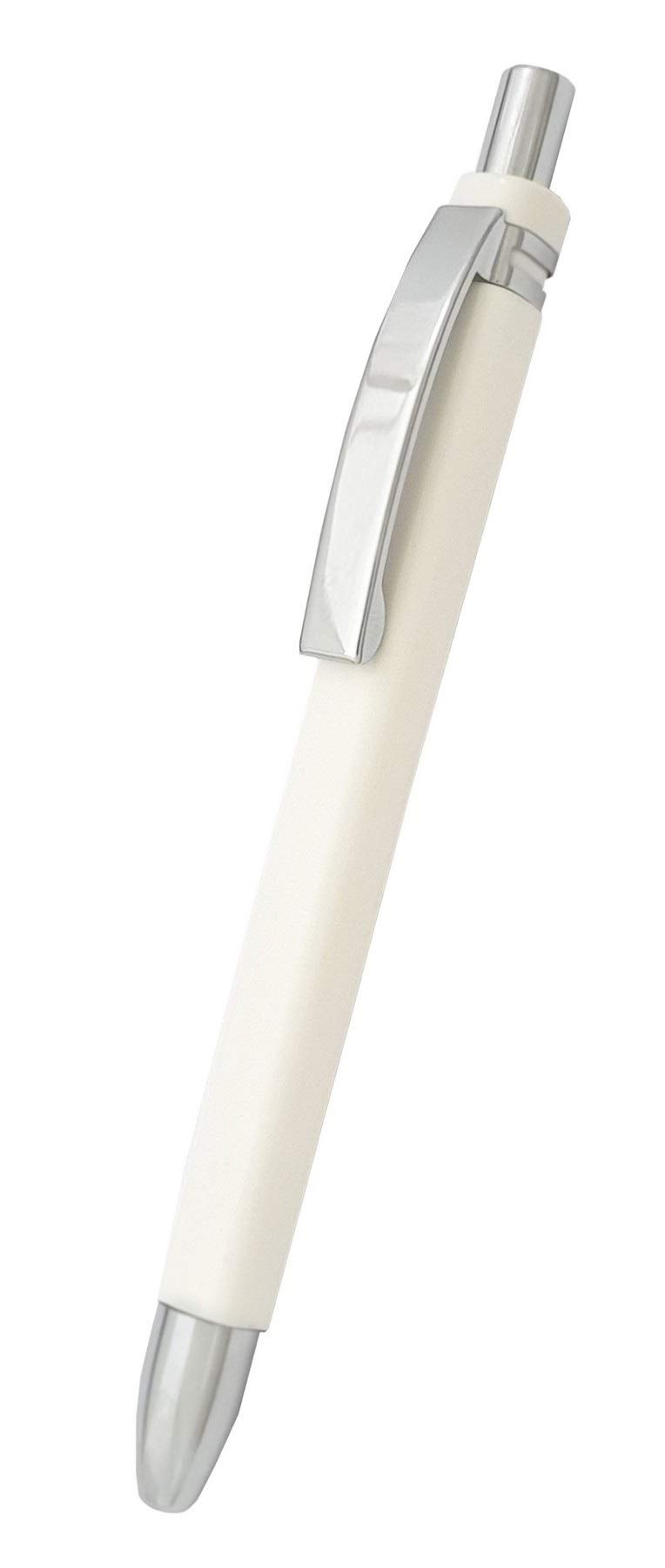 Romus Kube Customisable Ballpoint Pens for Gifting office work logos, Blue,Black, White,Red,Silver color, Pack of 10/50/100 Pens (White pack of 100)